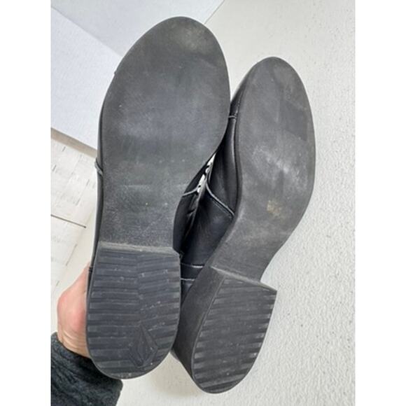 "VOLCOM" Lace Mid Calf Combat Boot Witchy Goth Grunge Vintage Y2K Leather Zipper - Picture 11 of 11